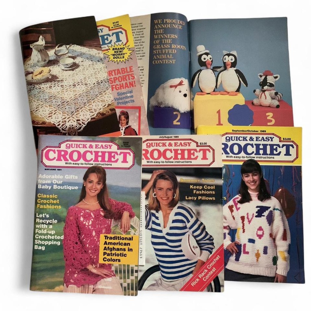 VTG Quick & Easy Crochet Magazines 1989-1992